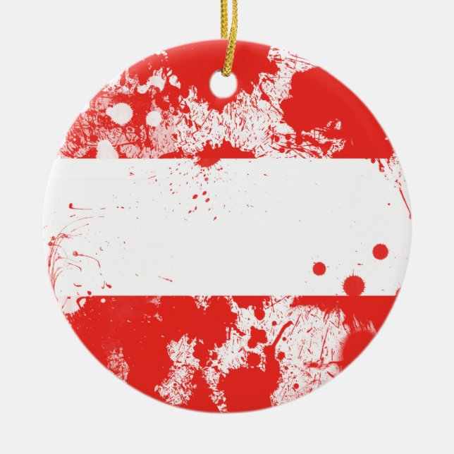 Flagge Österreichs Keramik Ornament (Vorne)