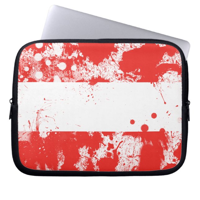 Flagge Österreichs Laptopschutzhülle (Vorderseite)