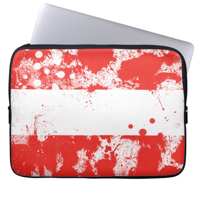 Flagge Österreichs Laptopschutzhülle (Vorderseite)