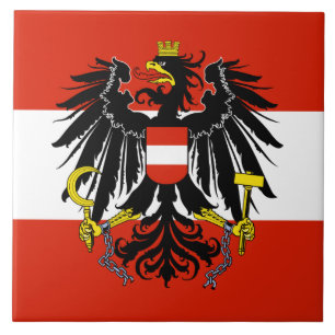 Flagge Österreichs mit Wappen Fliese