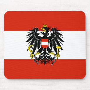Flagge Österreichs mit Wappen Mousepad