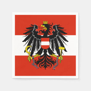 Flagge Österreichs mit Wappen Serviette