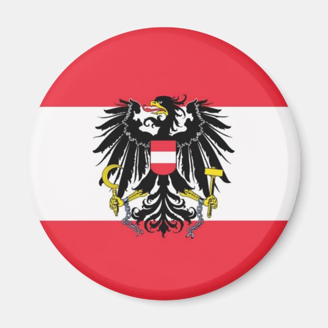 Flagge Österreichs - Österreichs Magnet (Vorne)