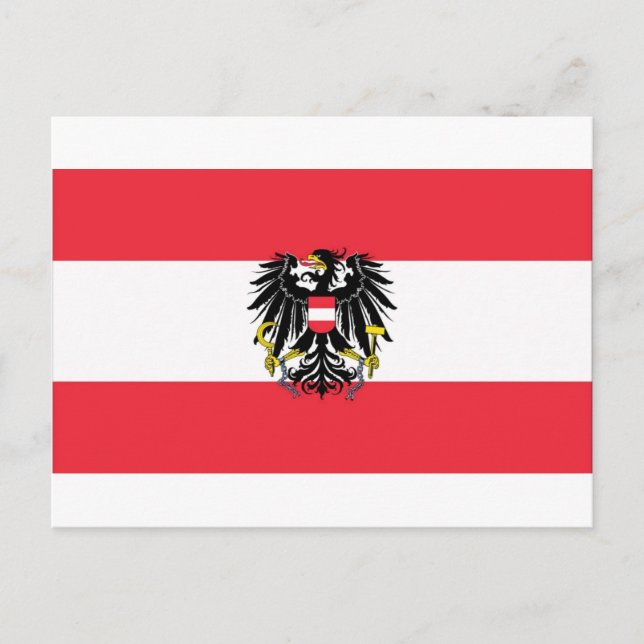 Flagge Österreichs - Österreichs Postkarte (Vorderseite)