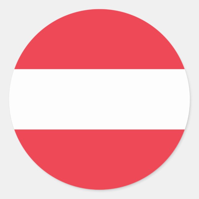 Flagge Österreichs Runder Aufkleber (Vorderseite)