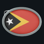 Flagge Osttimors Ovale Gürtelschnalle<br><div class="desc">Patriotische Flagge Osttimors.</div>