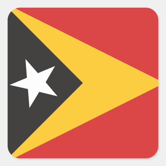 Flagge Osttimors Quadratischer Aufkleber (Vorderseite)