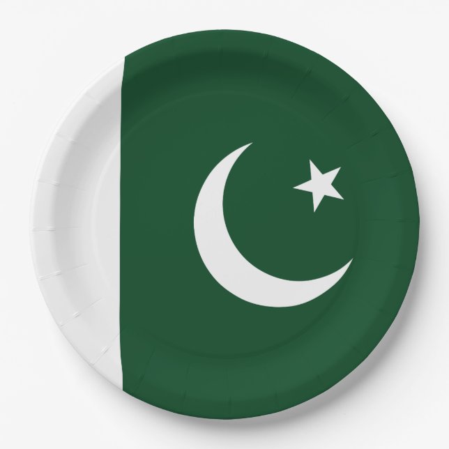 Flagge Pakistans Pappteller (Vorderseite)
