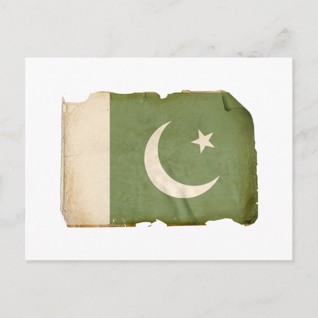 Flagge Pakistans Postkarte (Vorderseite)