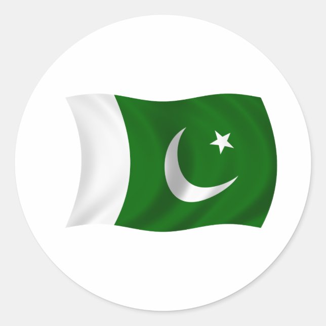 Flagge Pakistans Runder Aufkleber (Vorderseite)