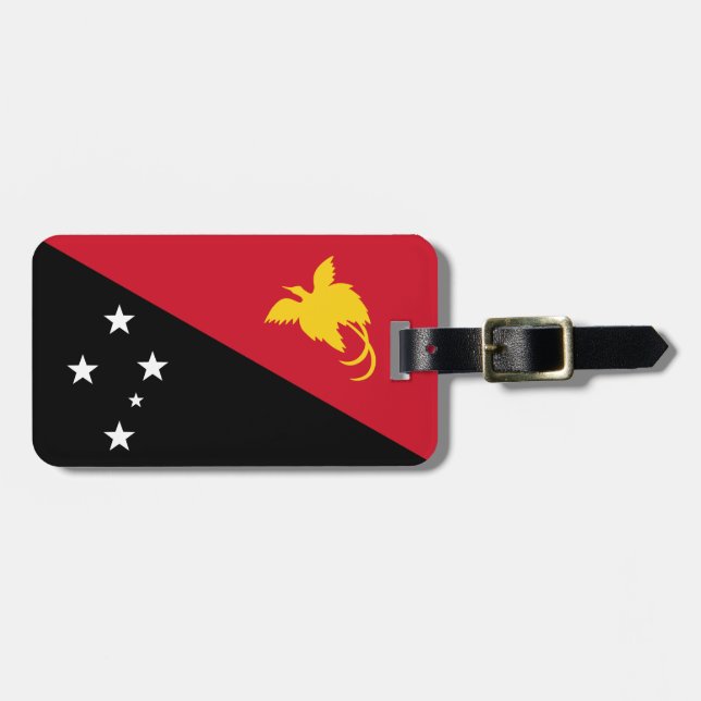 Flagge Papua - Neue Guinea Gepäckanhänger (Vorderseite horizontal)