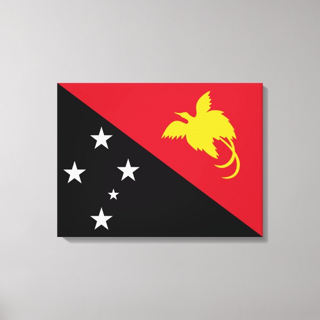 Flagge Papua - Neue Guinea Leinwanddruck (Vorderseite)