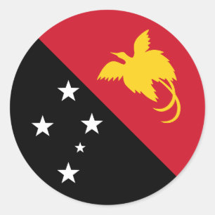 Flagge Papua - Neue Guinea Runder Aufkleber
