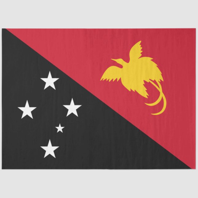 Flagge Papua - Neue Guinea Seidenpapier (Vorderseite)