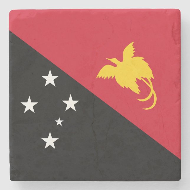 Flagge Papua - Neue Guinea Steinuntersetzer (Vorderseite)