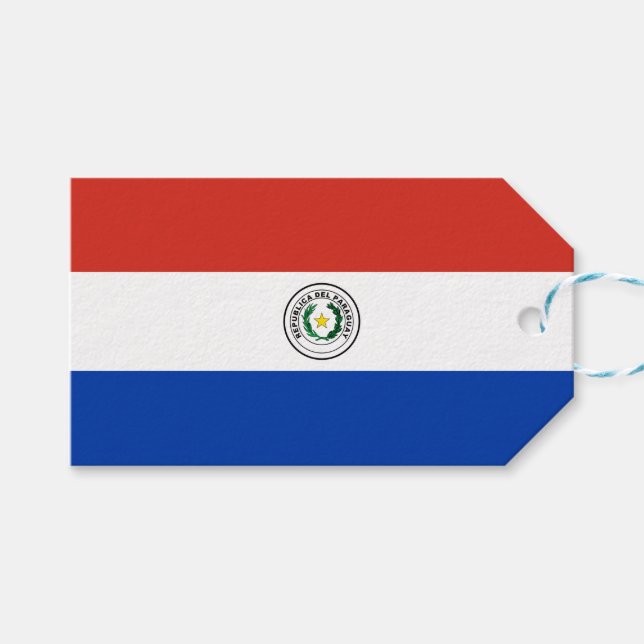 Flagge Paraguays Geschenkanhänger (Vorderseite (Horizontal))