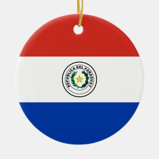 Flagge Paraguays Keramik Ornament (Vorne)