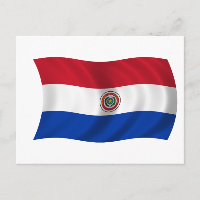 Flagge Paraguays Postkarte (Vorderseite)