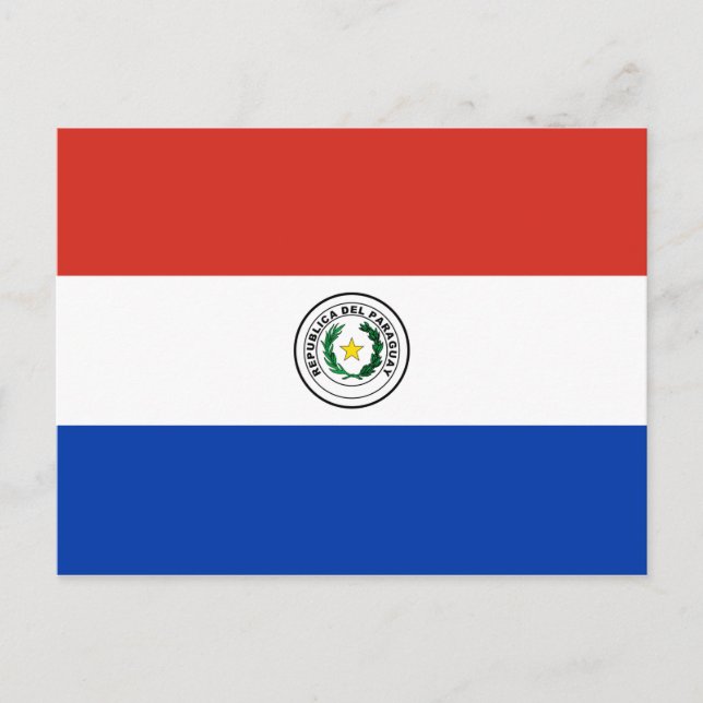 Flagge Paraguays Postkarte (Vorderseite)