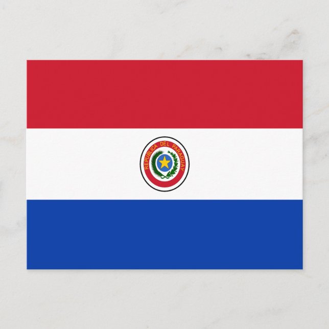 Flagge Paraguays Postkarte (Vorderseite)
