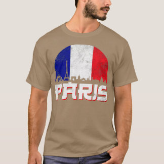 Flagge Paris Skyline Frankreich T-Shirt
