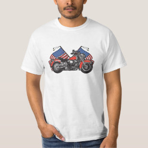 Flagge-patriotisches Motorrad T-Shirt