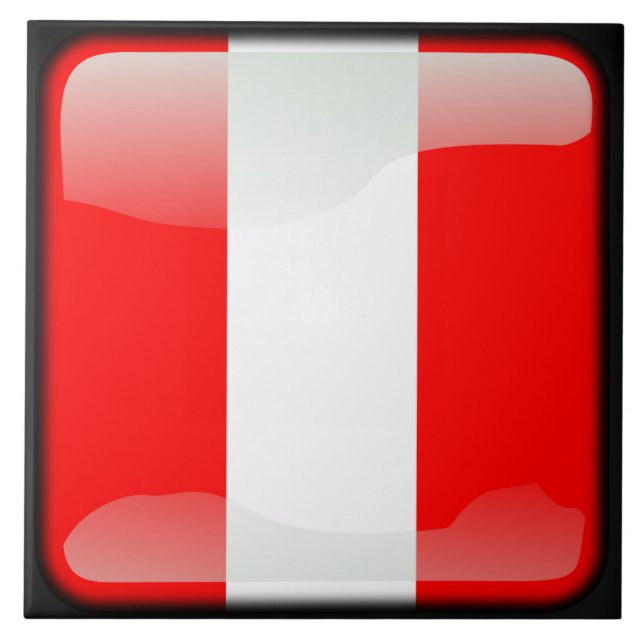 Flagge Perus Fliese (Vorderseite)