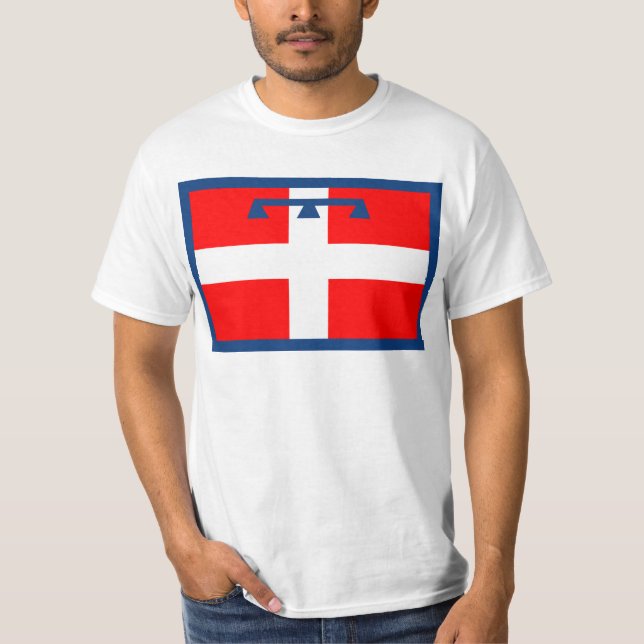 Flagge Piemonte, Italien T-Shirt (Vorderseite)