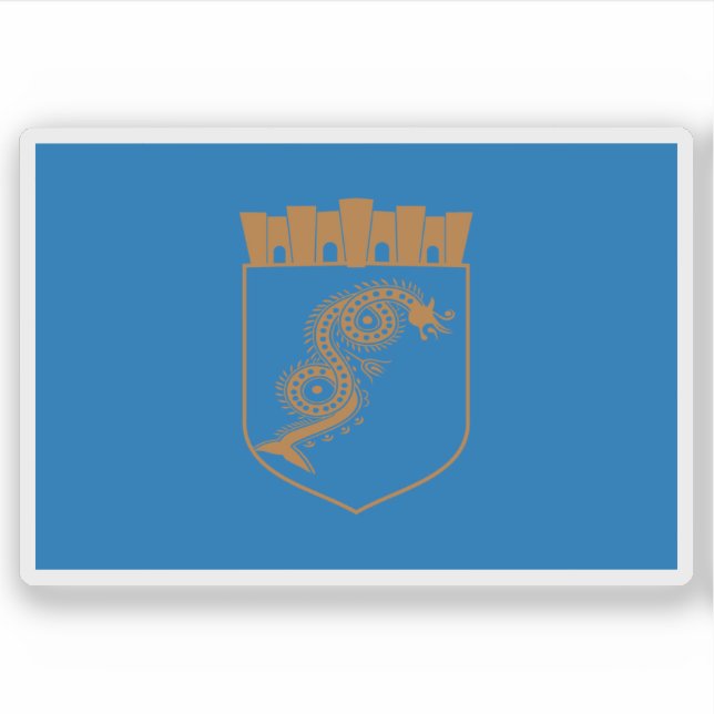 Flagge Pogradec, Albanien Aufkleber (Vorderseite)