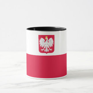 Flagge Polens (mit Wappen) Tasse