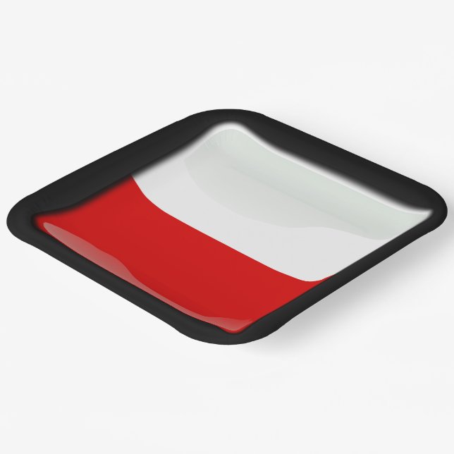 Flagge Polens Pappteller (Gewinkelt)