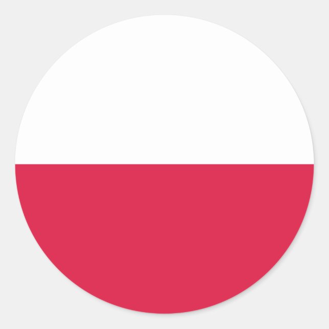 Flagge Polens Runder Aufkleber (Vorderseite)