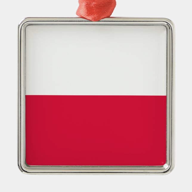 Flagge Polens Silbernes Ornament (Vorne)