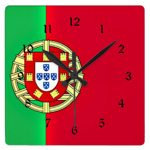 Flagge Portugals farbiges Zolldesign Quadratische Wanduhr