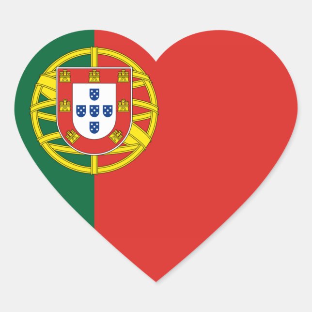 Flagge Portugals Herz-Aufkleber (Vorderseite)