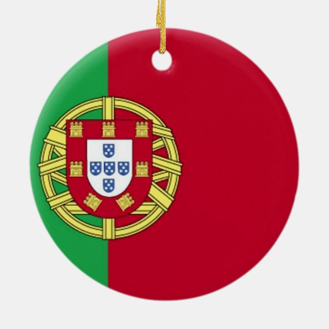 Flagge Portugals Keramik Ornament (Hinten)