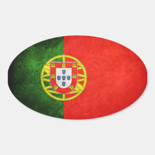 Flagge Portugals Ovaler Aufkleber