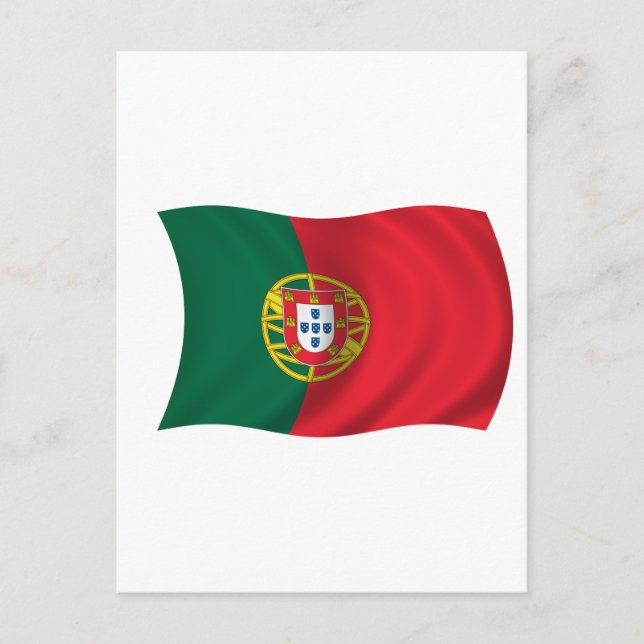 Flagge Portugals Postkarte (Vorderseite)