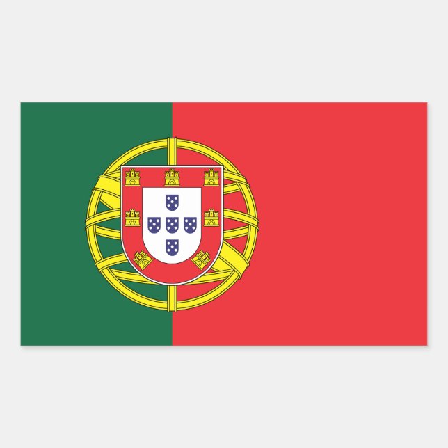 Flagge Portugals Rechteckiger Aufkleber (Vorderseite)