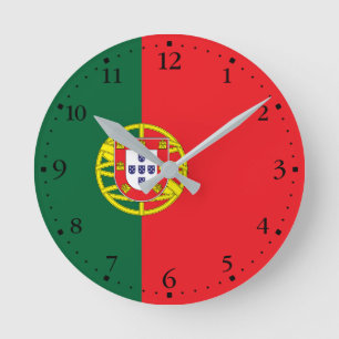 Flagge Portugals Runde Wanduhr