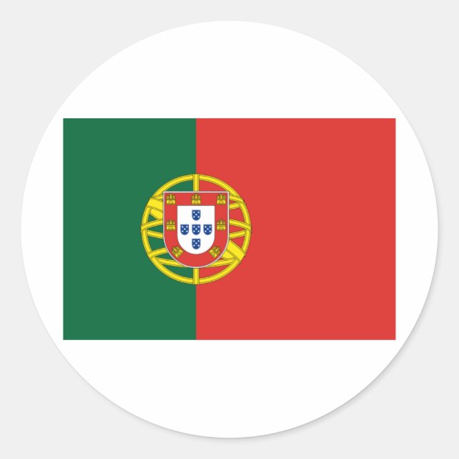 Flagge Portugals Runder Aufkleber (Vorderseite)
