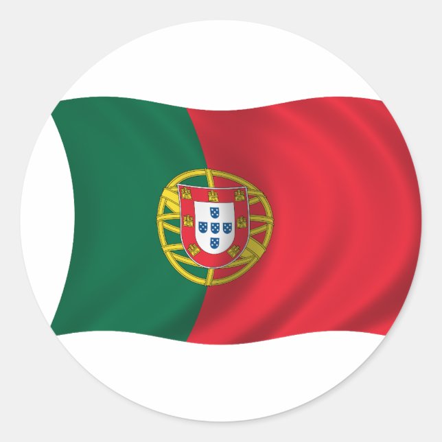 Flagge Portugals Runder Aufkleber (Vorderseite)