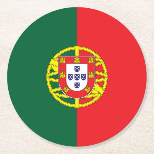 Flagge Portugals Runder Pappuntersetzer