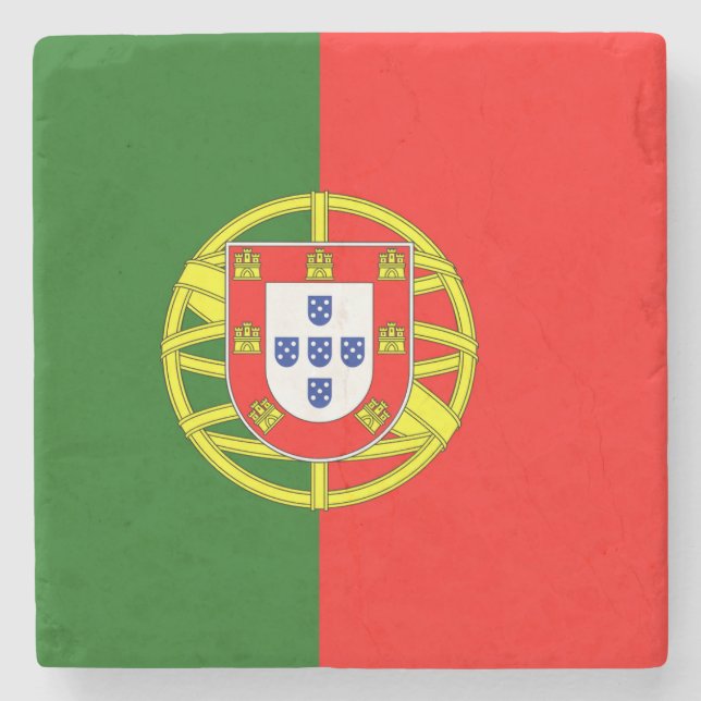 Flagge Portugals Steinuntersetzer (Vorderseite)