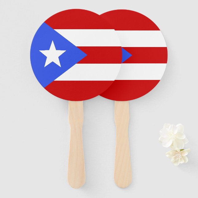 Flagge Puerto Rico Fächer (Vorne und Hinten)