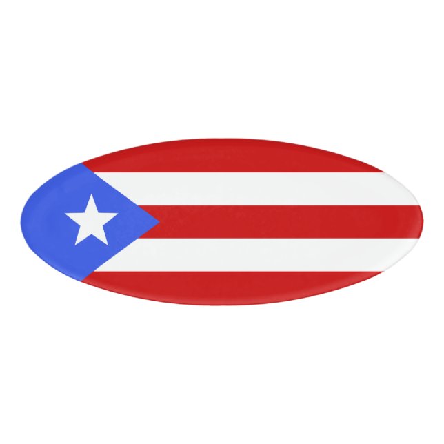 Flagge Puerto Rico Namenschild (Vorderseite)