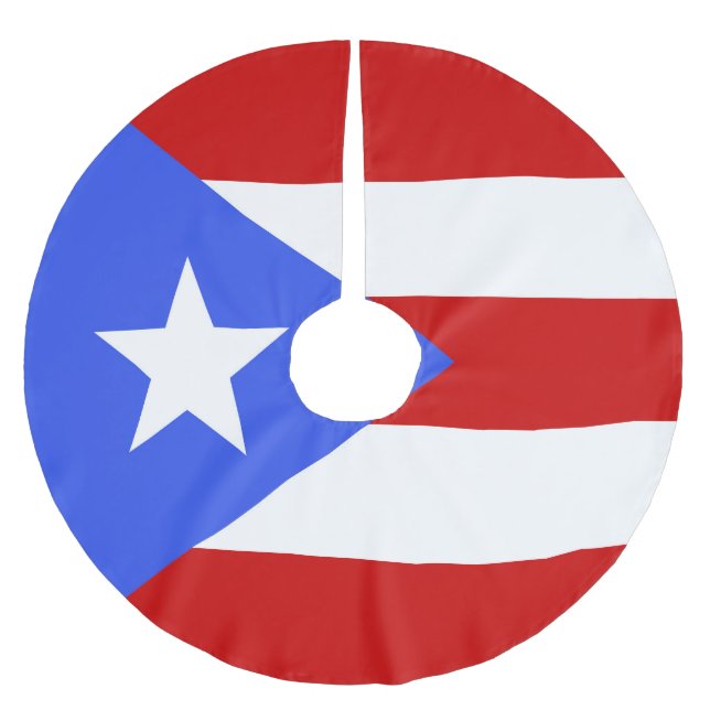 Flagge Puerto Rico Polyester Weihnachtsbaumdecke (Vorderseite)