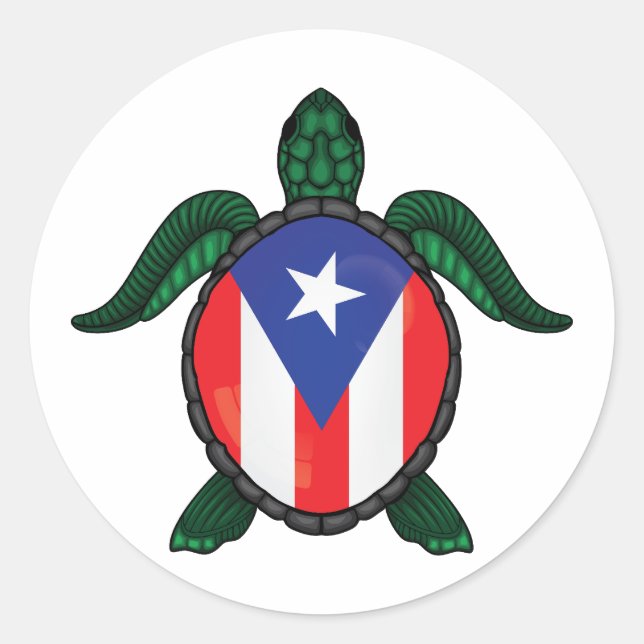 Flagge Puerto Rico Runder Aufkleber (Vorderseite)