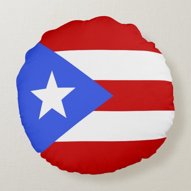 Flagge Puerto Rico Rundes Kissen (Rückseite)