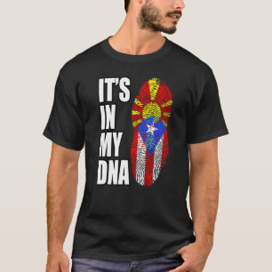 Flagge Puerto Rico und makedonisches Mix Dna T-Shirt